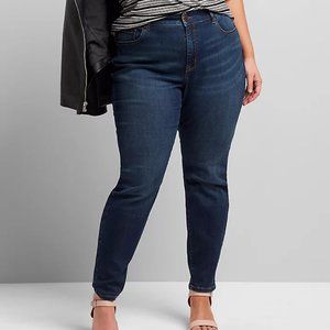Lane Bryant High Rise Dark Wash Skinny Cuffed jean